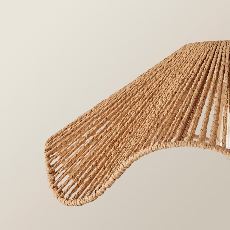 image 1 of ValueLights Farai Natural Woven Rope Wave Ceiling Shade | Brown