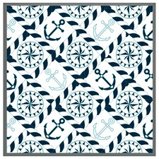 Blue nautical elements (Picture Frame) Grey | M