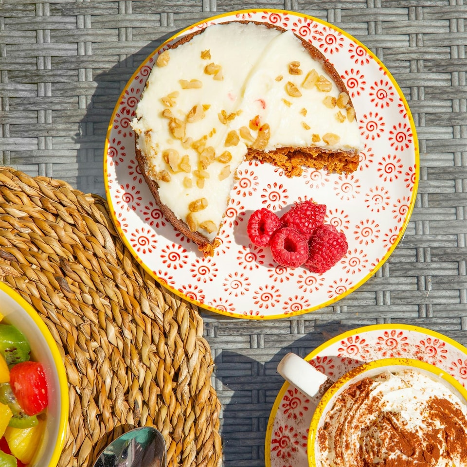 image 1 of Nicola Spring Hand-Printed Side Plates - 18cm - Red - Pack of 6 Red