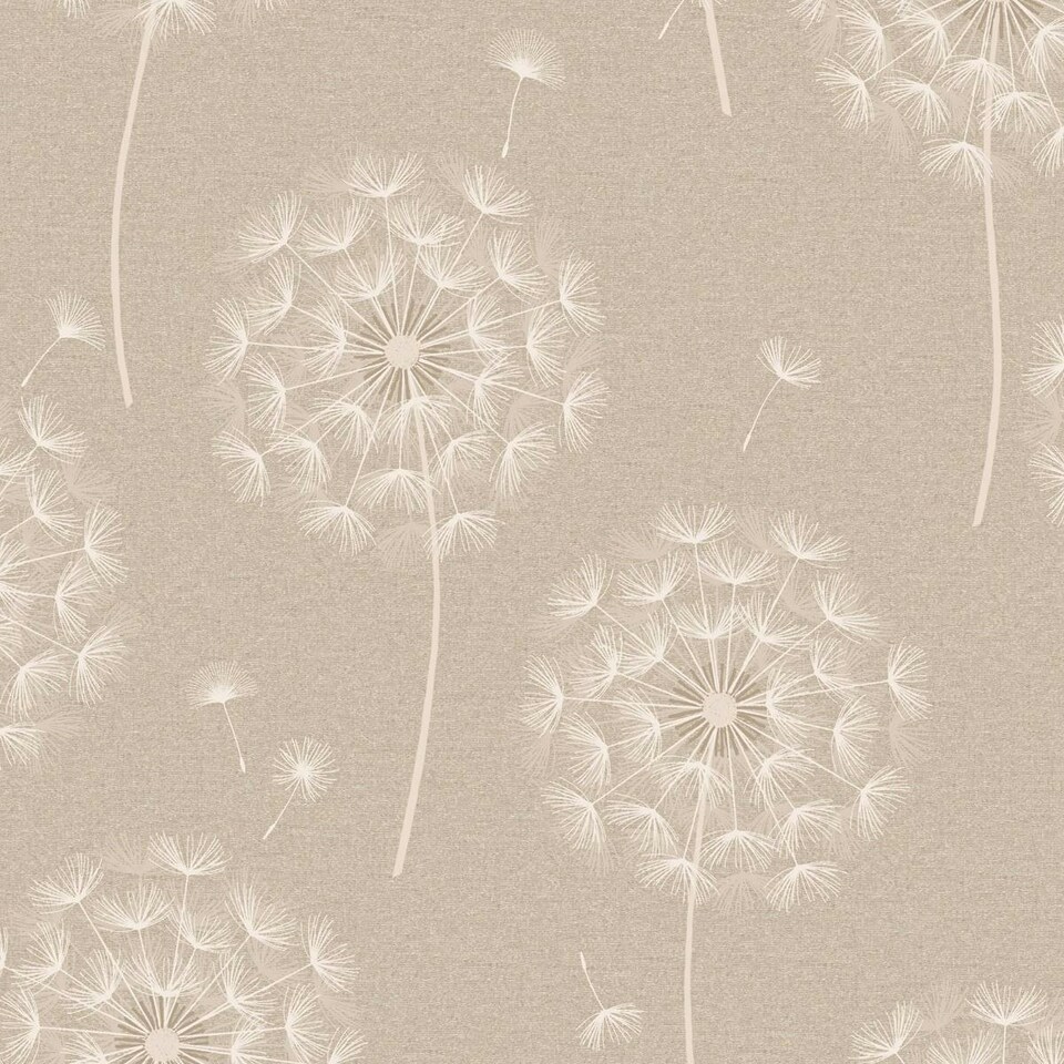 image 1 of Holden Décor Allora Dandelions Heavyweight Vinyl Textured Wallpaper - Cream - 10m x 53cm Cream