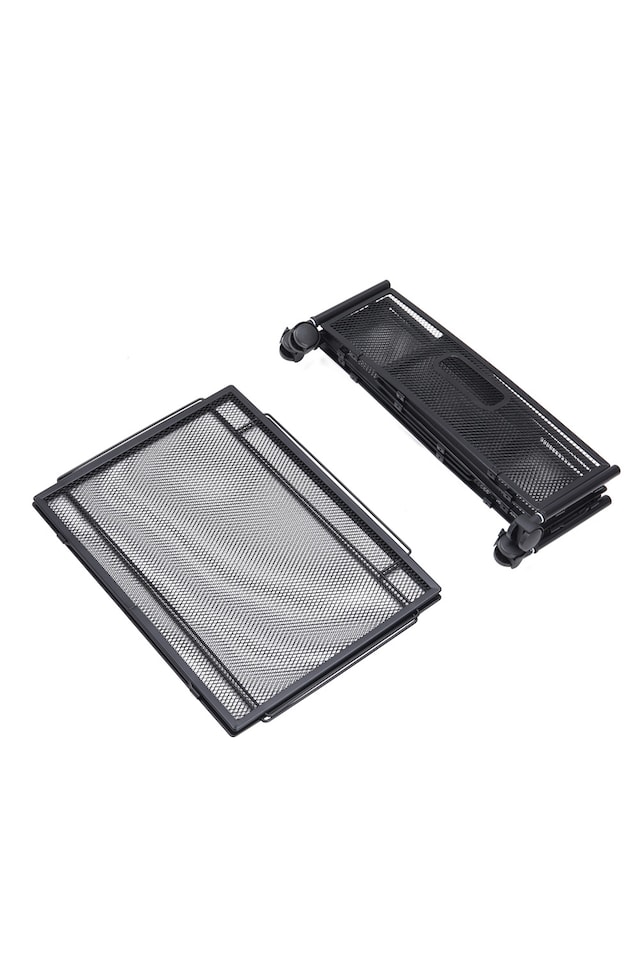 image 1 of Living and Home Under Bed Steel Storage Organizer Basket with Wheels | Black