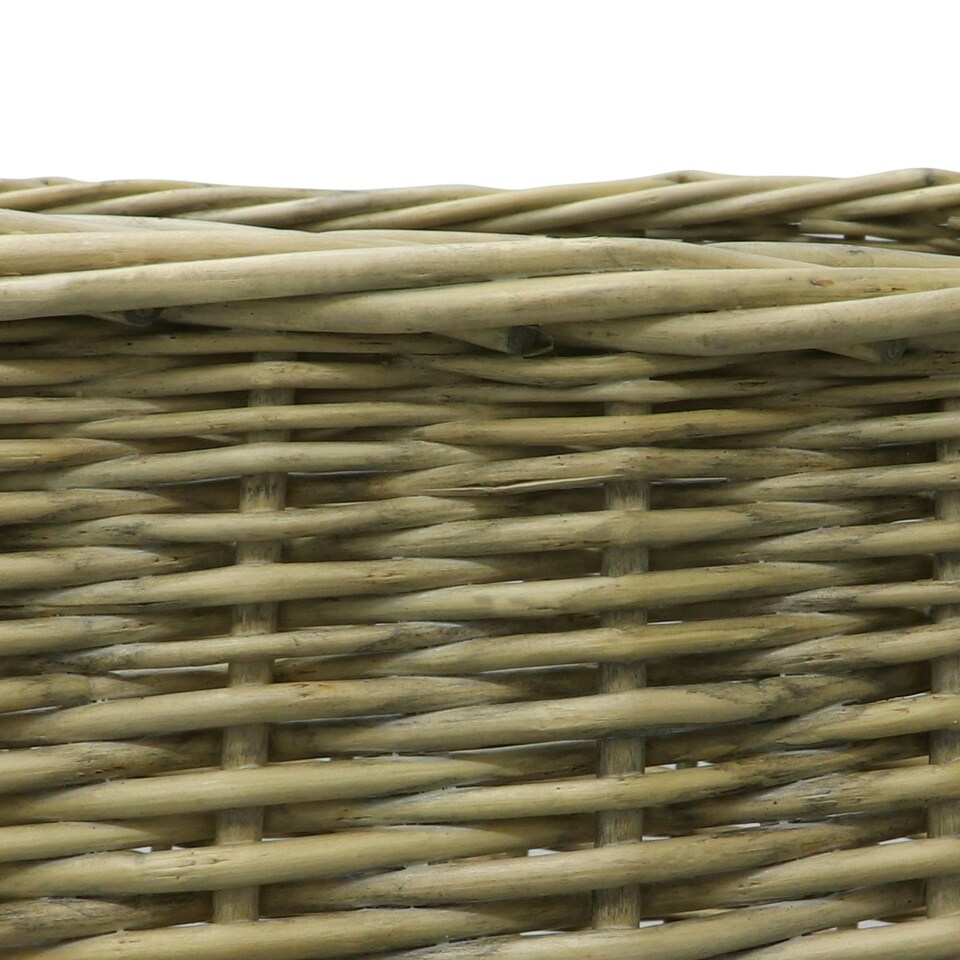 image 1 of JVL Antiques Wash Square Log Basket with Loop Handles, 44x44 x44 cm Brown