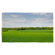 Summer landscape with hilly green field and forest in the distance (Kitchen Towel)