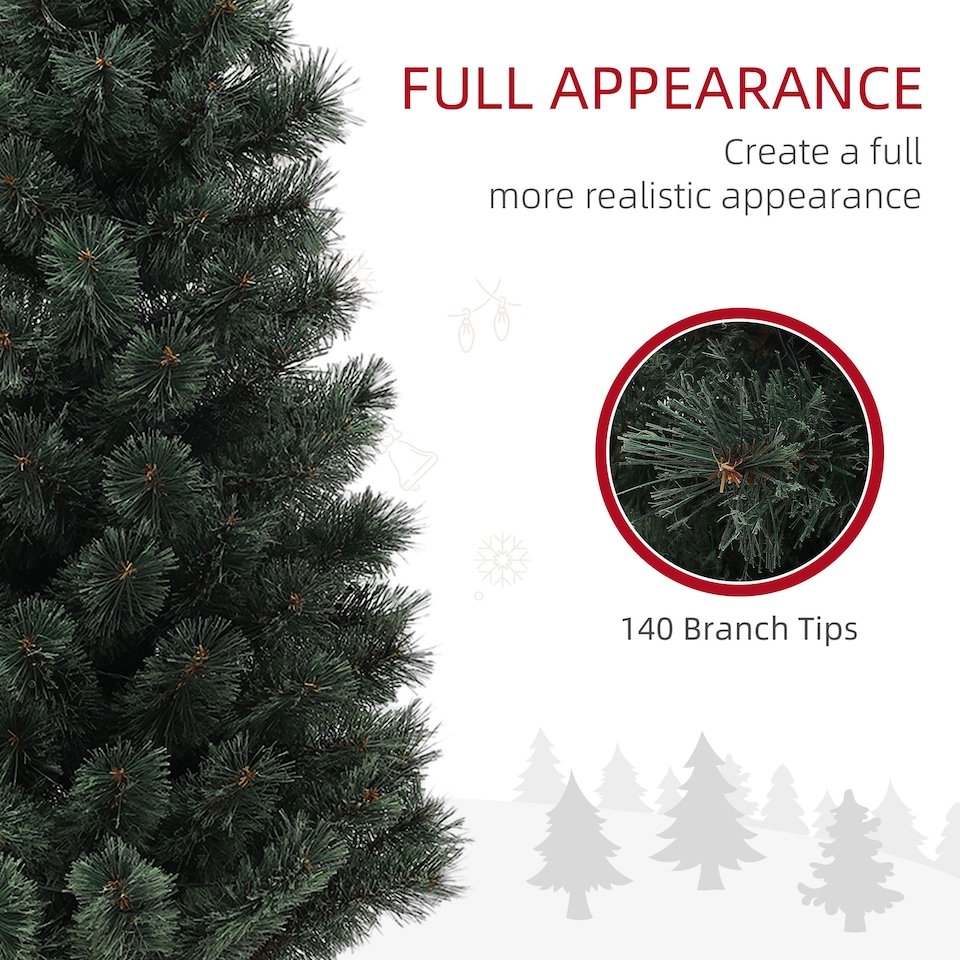 image 1 of HOMCOM 4ft Artificial Christmas Tree with 80 Warm White LED Lights Remote