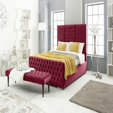 Lorina Plush Superking Bed Frame - Maroon