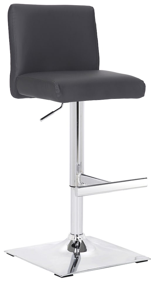 image 1 of Snella Breakfast Bar Stool, Chrome Footrest, Height Adjustable Swivel Gas Lift, Home Bar & Kitchen Barstool, Charcoal Grey