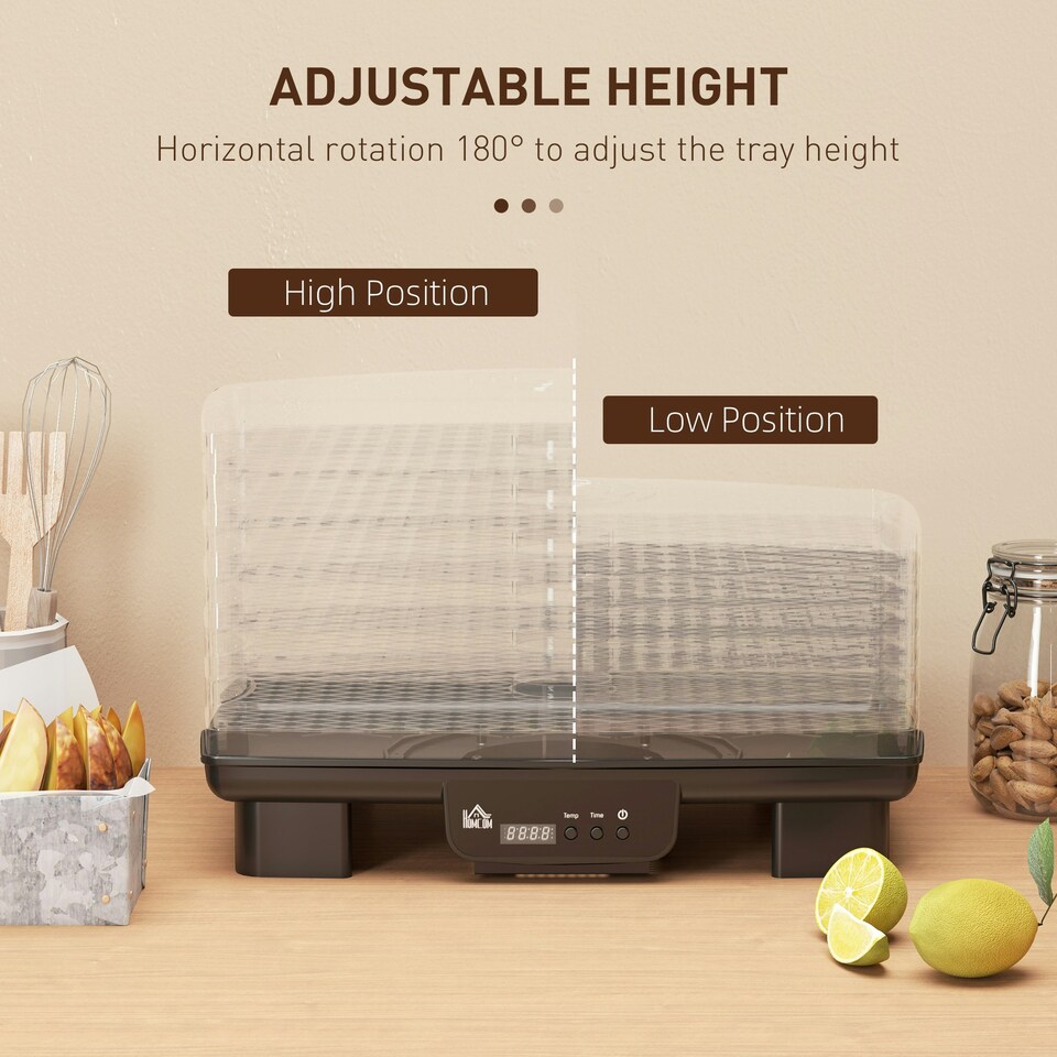 image 1 of HOMCOM 6 Tray Food Dehydrator, Food Dryer Machine for Fruit Meat