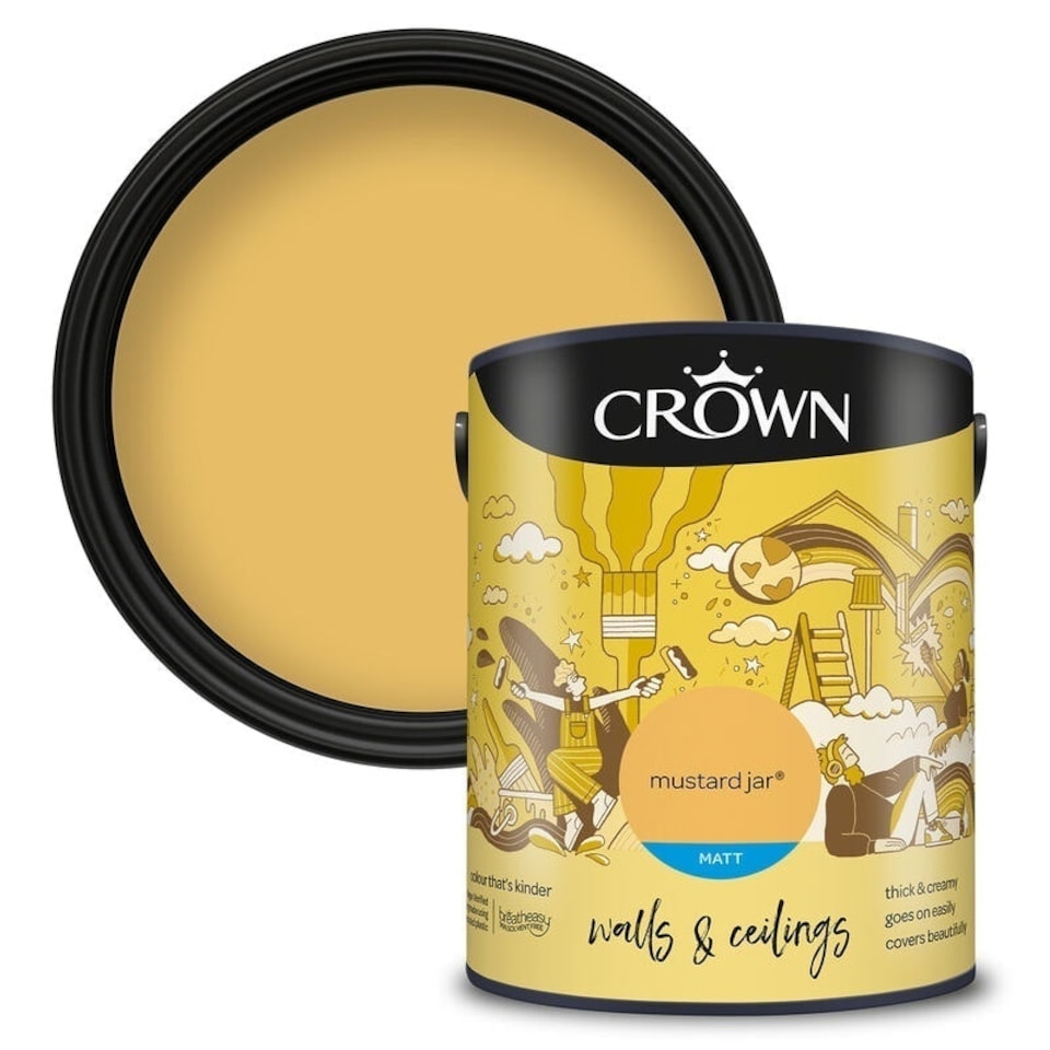 image 1 of Crown Matt Emulsion Mustard Jar 5L