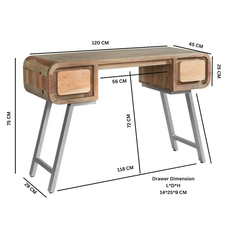 image 1 of Aaron Metal and Wood Desk