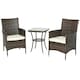 image 1 of Outsunny Rattan Bistro Set Garden Chair Table Patio Outdoor, Brown