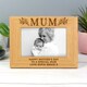 image 1 of Personalised Floral Mum 6x4 Oak Finish Photo Frame Brown | One Size
