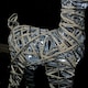image 4 of 53cm Battery Operated White Rattan Woven Christmas Reindeer with White LEDs