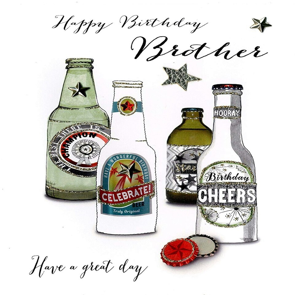 image 1 of Brother Happy Birthday Embellished Greeting Card Joie De Vivre Range Cards