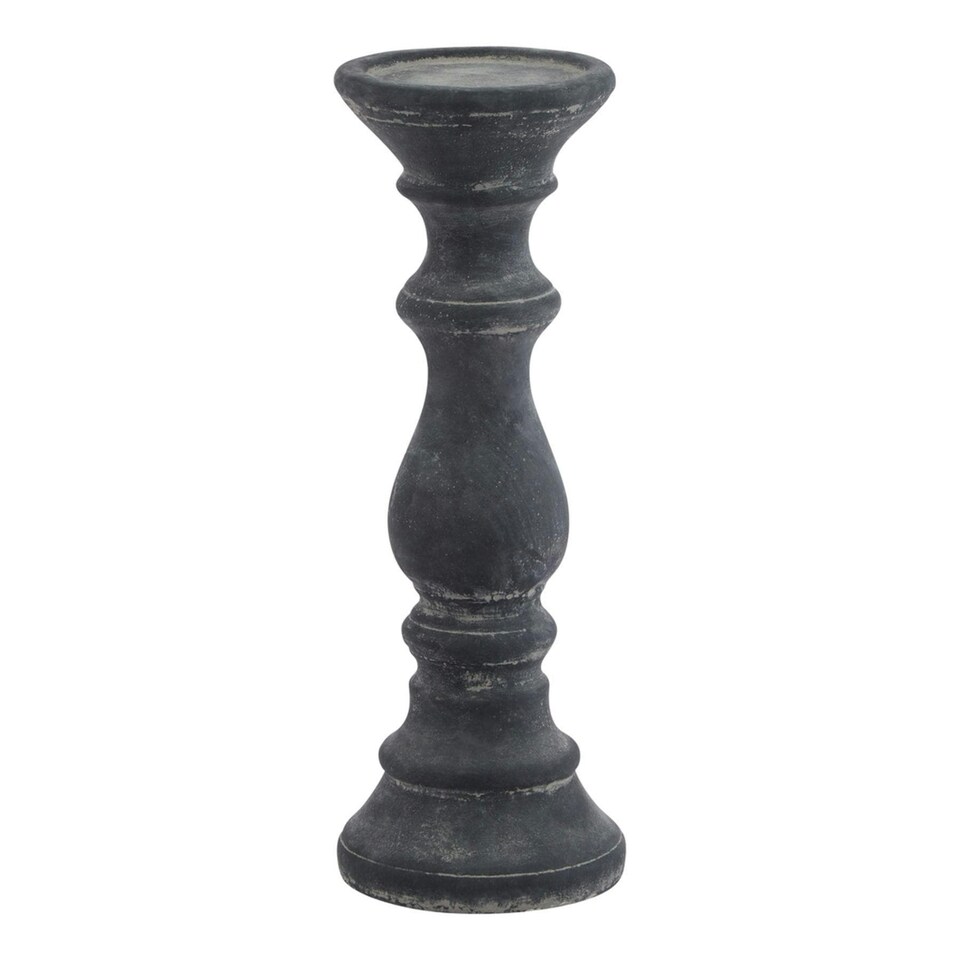 Hill Interiors Amalfi Column Candle Holder - Grey - 20cm x 10cm x 10cm