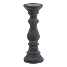 Hill Interiors Amalfi Column Candle Holder - Grey - 20cm x 10cm x 10cm