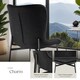 image 5 of Dining Chair Tessa - ergonomic high backrest, slim steel legs, soft fabric | Black | Woven fabric black/black | 1