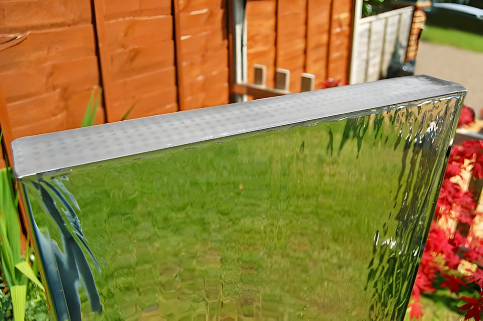 image 1 of Garden Water Feature Vertical Wall Double Sided with Plastic Reservoir for Outdoor Use 180cm