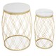 image 1 of Jodie Set Of Two Side Tables With White Marble And Gold Frame Gold