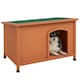 image 1 of PawHut  Wooden Dog Kennel with Removable Floor, Openable Roof