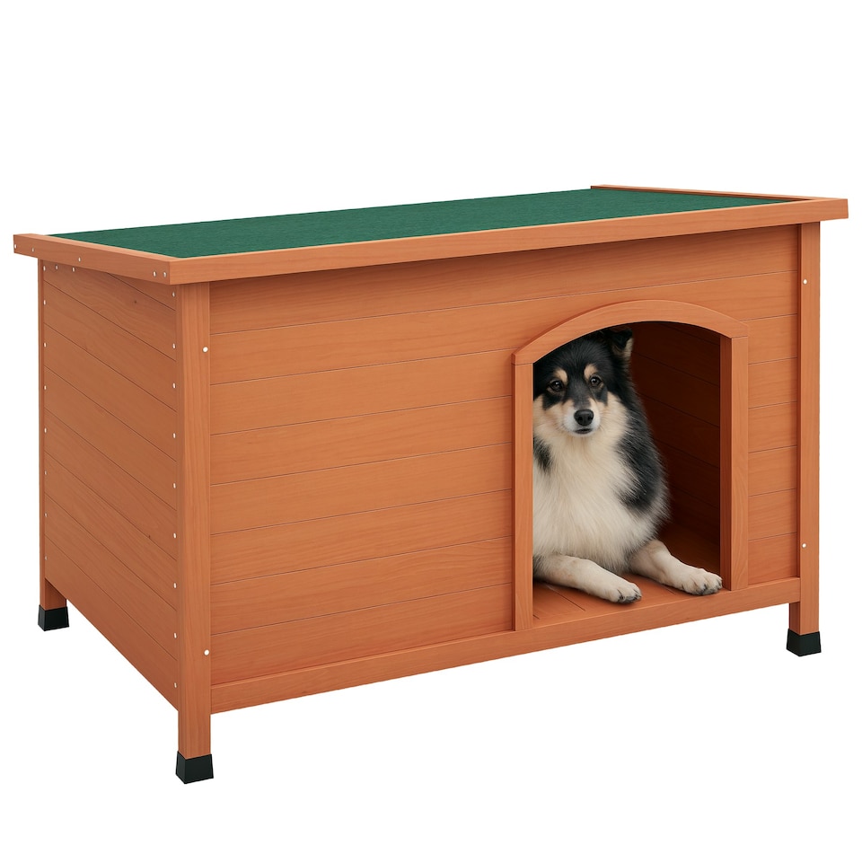 image 1 of PawHut Wooden Dog Kennel with Removable Floor, Openable Roof