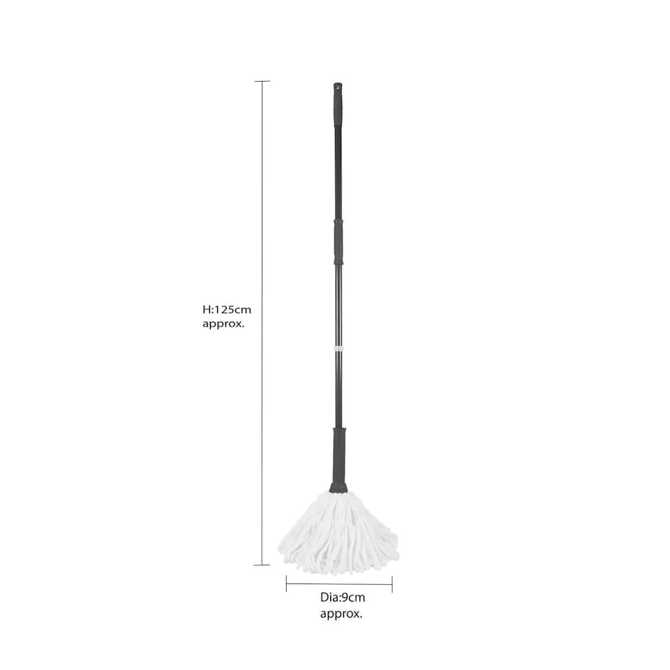 image 1 of JVL Super-Absorbent Easy Twist Microfibre Floor Mop, Grey