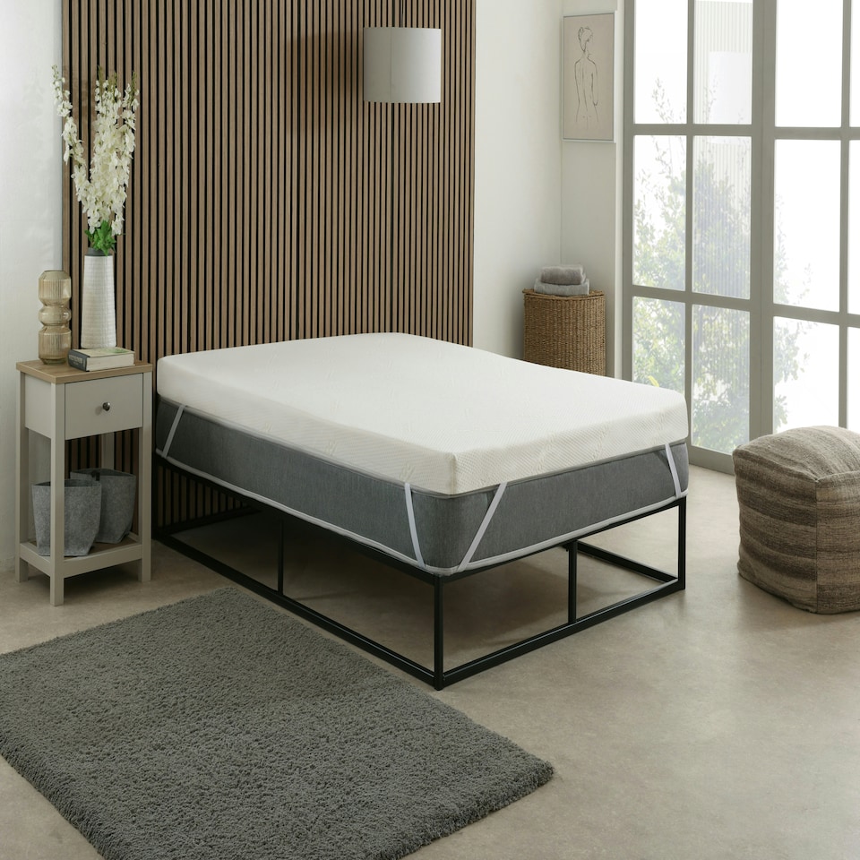 image 1 of Cool Max Memory Foam Mattress Topper - 1" Deep, Pressure Relief White | Single