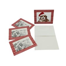 6 Pack Red Add Your Own Photo Christmas Cards