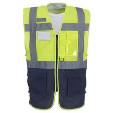 Yoko Unisex Adult Hi-Vis Vest - Yellow/Navy - L