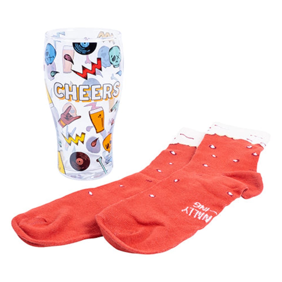 image 1 of Craft Beer Socks & Glass Set
