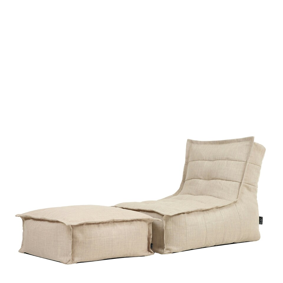 image 1 of icon Dolce Indoor Outdoor Bean Bag Lounger and Footstool Beige Patio Chairs Cream