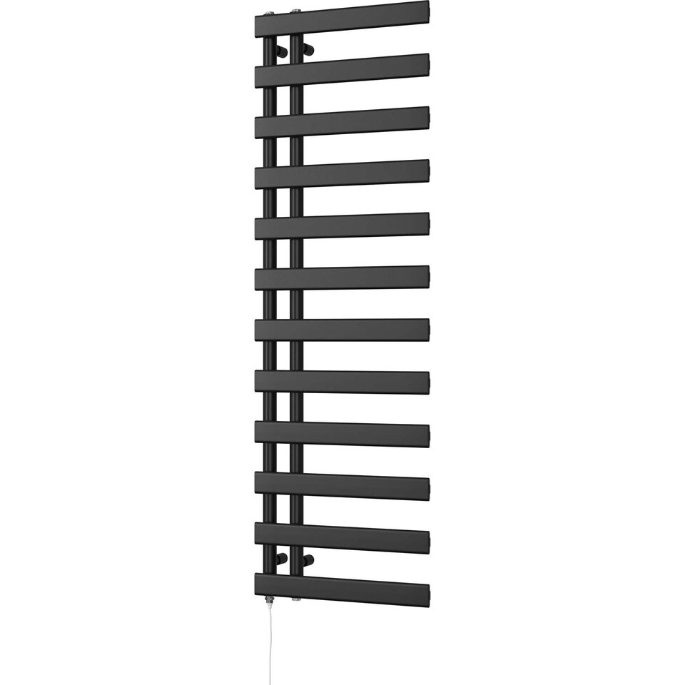 image 1 of Agar Electric Towel Rail Standard Heated Bathroom Radiator - Black (H) 1564mm x (W) 500mm - 600W