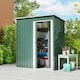 image 2 of Outsunny 5 x 3ft Garden Storage Shed with Sliding Door and Sloped Roof, Lean to Outdoor Equipment Tool Shed for Garden, Green