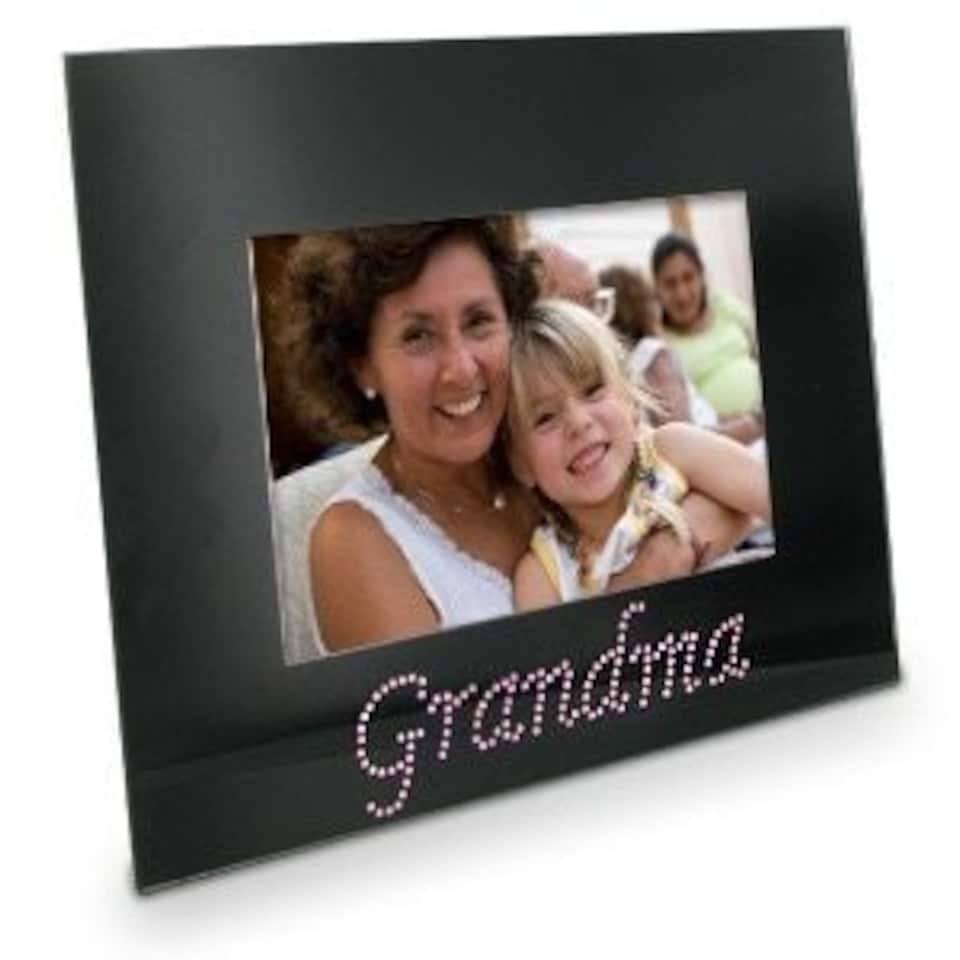 image 1 of Impressions Photo Frame Black/Crystal "Grandma" 4"x6"