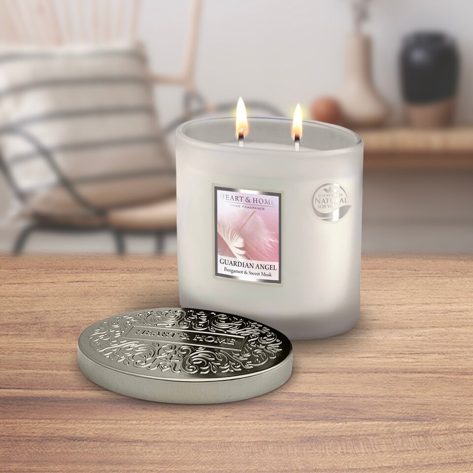 image 1 of Twin Wick Ellipse Soy Wax Candle - Guardian Angel