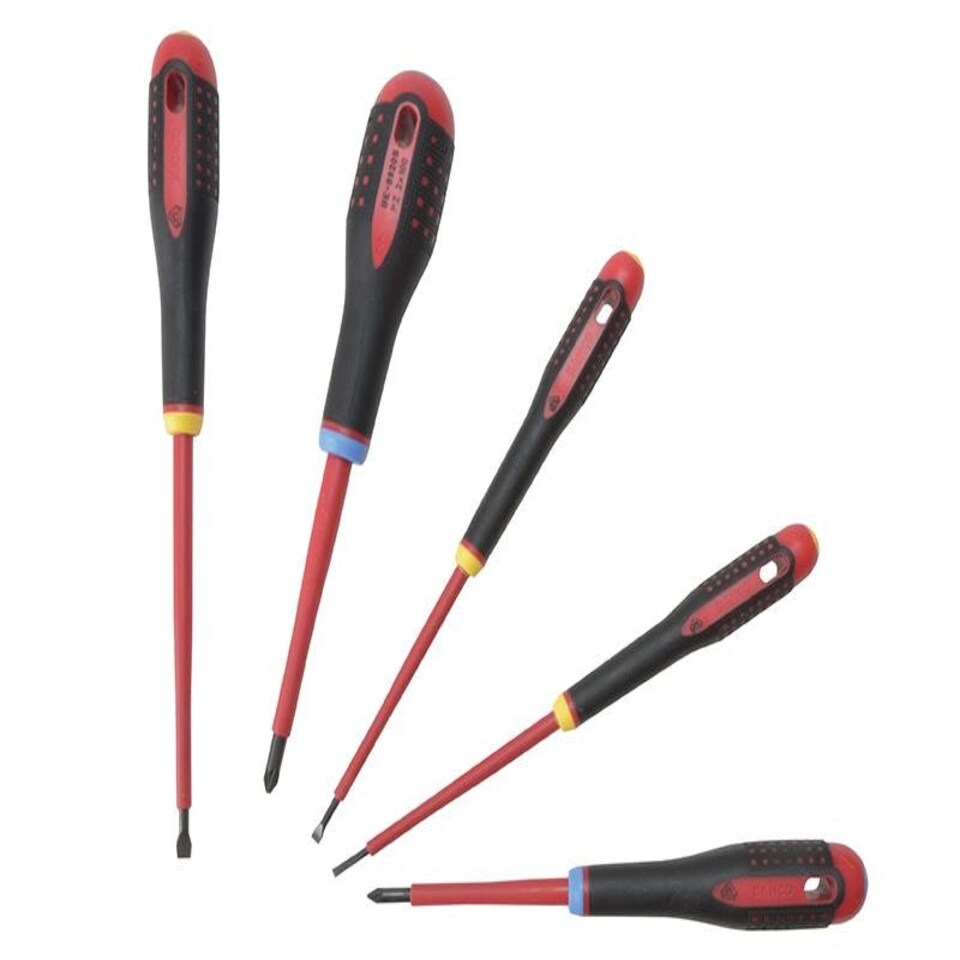 Bahco Be-9882S Insulated Ergo Screwdriver Set Of 5 Sl/Ph