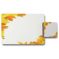 Yellow Autumn Border (Placemat & Coaster Set)