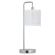 image 1 of First Choice Lighting Chrome Arched Table Lamp with White Laser Cut Shade Chrome | White