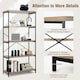 image 8 of COSTWAY 5-Tier Bookshelf Wood Bookcase Display Rack Grey Grey
