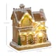 image 5 of HOMCOM Christmas Village Gingerbread House with LED Lights and Music, Lighted and Musical Christmas Candy House with Gingerbread Man, Battery Operated, Brown