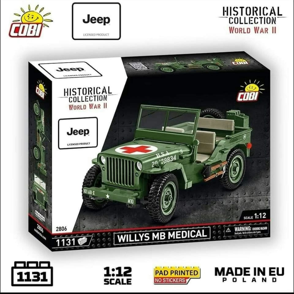 image 1 of Willys MB Medical - COBI 2806 - 1131 brick Jeep model