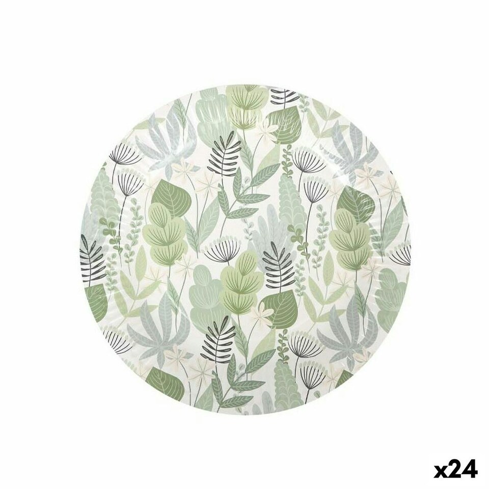 image 1 of Plate set Algon Disposable Cardboard Floral 3 Pieces 28 cm (24 Units) N/A