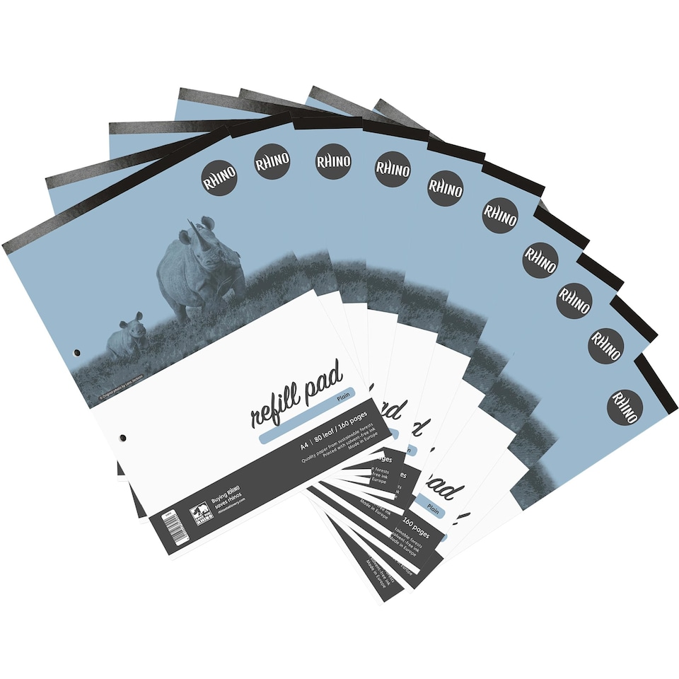 image 1 of RHINO A4 Refill Pad 80 Leaf, B, 40 Pack