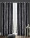 image 5 of Crushed Velvet Fully Lined Eyelet Curtains - Charcoal - 168x137cm