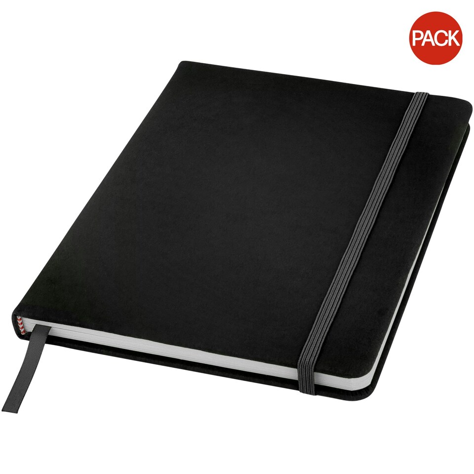 Bullet Spectrum A5 Notebook - Dotted Pages (Pack of 2) - Solid Black - 1.2 x 14 x 21 cm