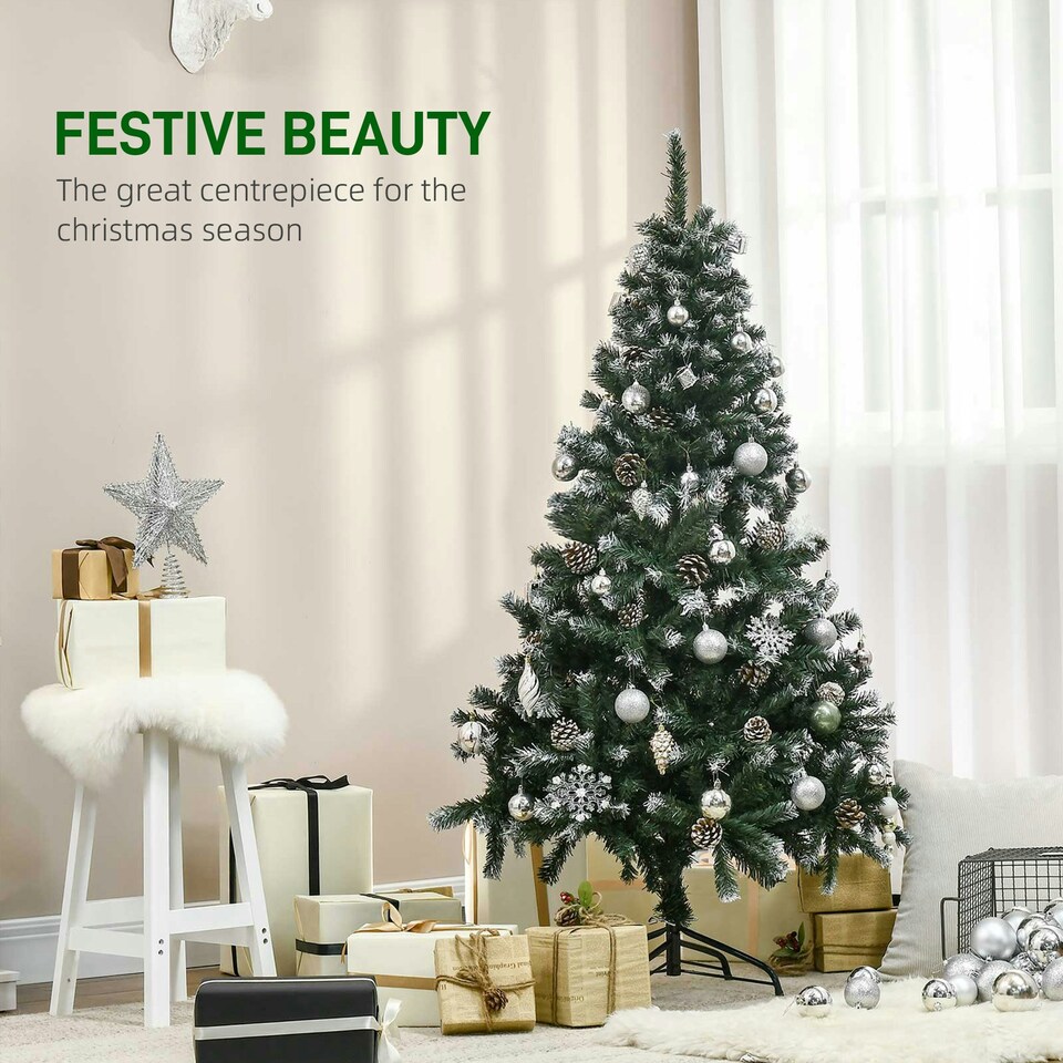 image 1 of HOMCOM 5FT Artificial Christmas Tree Xmas Indoor Decoration, Automatic Open