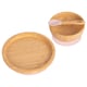 image 1 of Tiny Dining 3pc Round Bamboo Suction Dinner Set - Pastel Pink