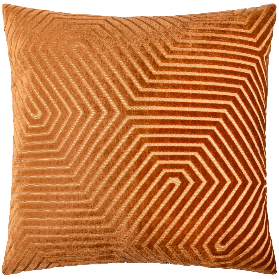 image 1 of Paoletti Evoke Cut Velvet Cushion | Red | Brick | 55 x 55cm | 1