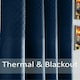 image 2 of Temple Velvet Ring Top Blackout Curtains - 168cm x 183cm - Navy