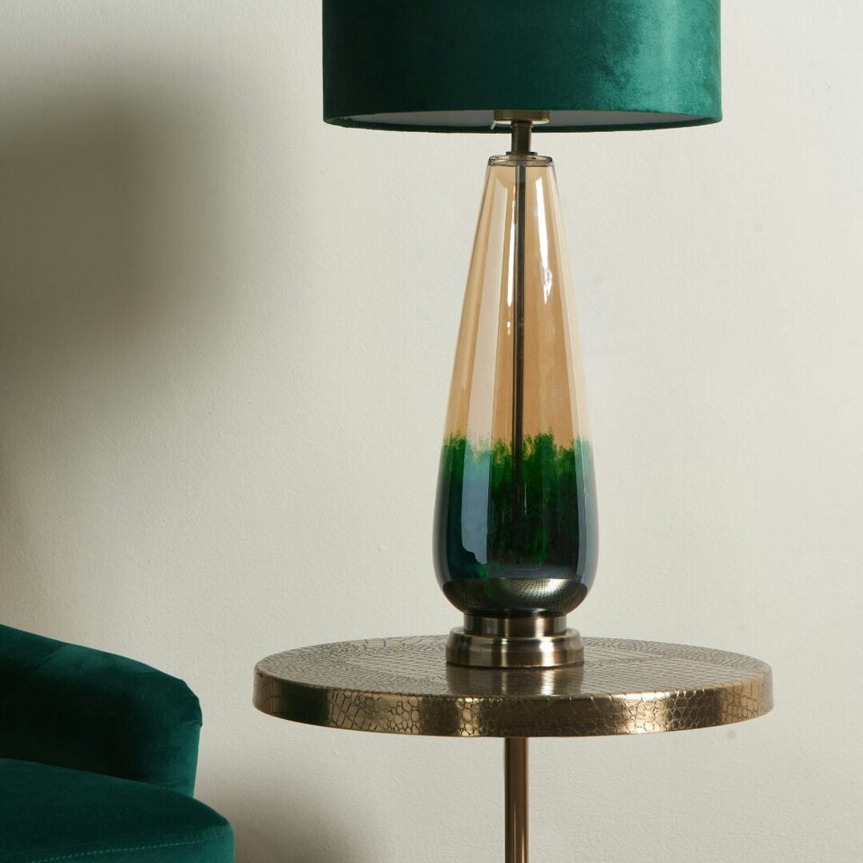 image 1 of Elena Green Glass Table Lamp