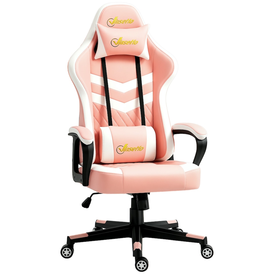 image 1 of Vinsetto Racing Gaming Chair w/ Lumbar Support, Office Gamer Chair, Pink